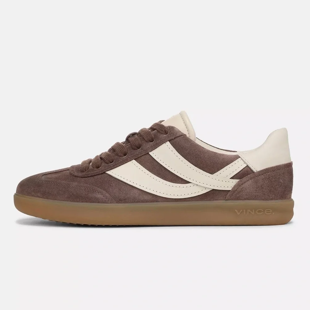 Vince Women's Suede Leather Sneakers in Tan Brown
